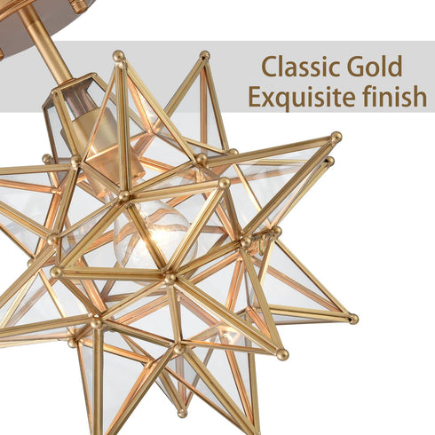 Gold Star Ceiling Light Modern Brass Flush Mount Lights